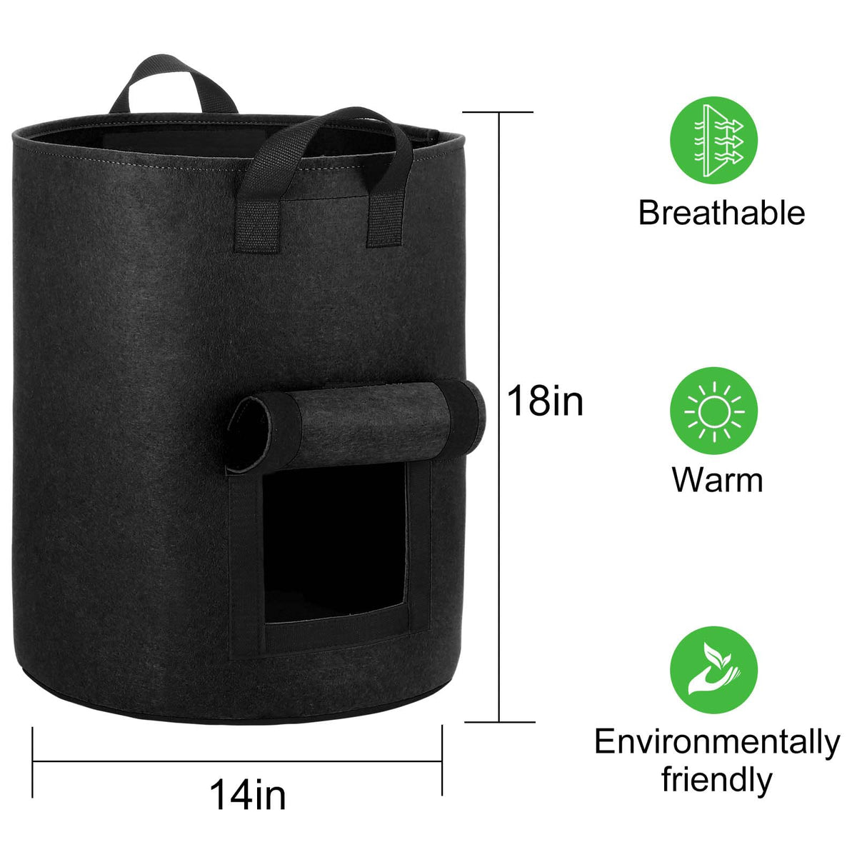 OPPOLIFE heavy-duty aeration fabric bag with sturdy handles