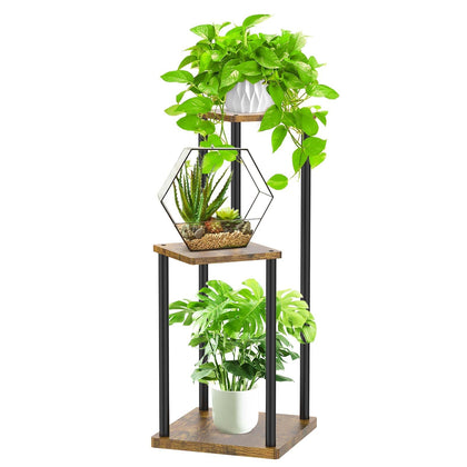 Oppro 3-tier corner plant stand black display for living room