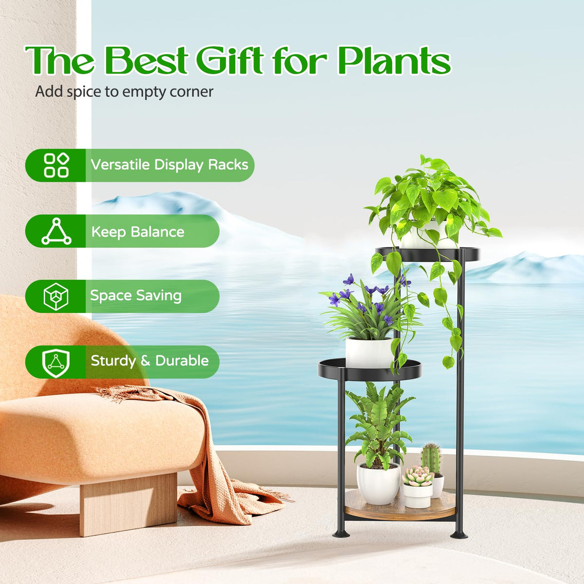 Oppro top tier plants display for easy visibility and access
