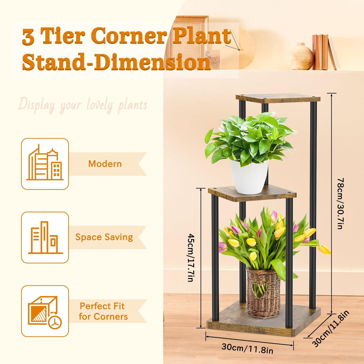 Oppro bottom board 11-inch-wide detail supports stable pot display