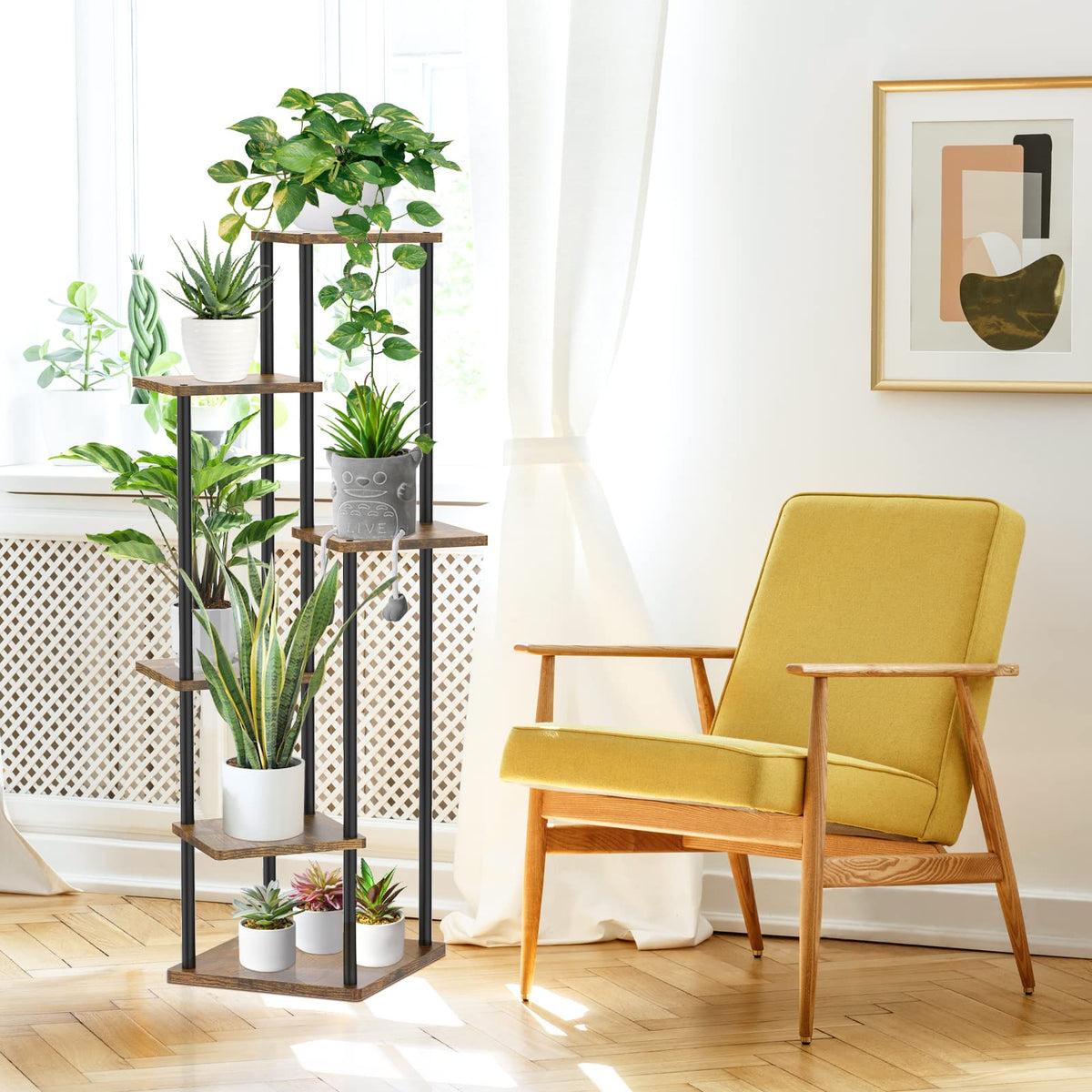 Oppro indoor-outdoor display blends rustic and modern styles.
