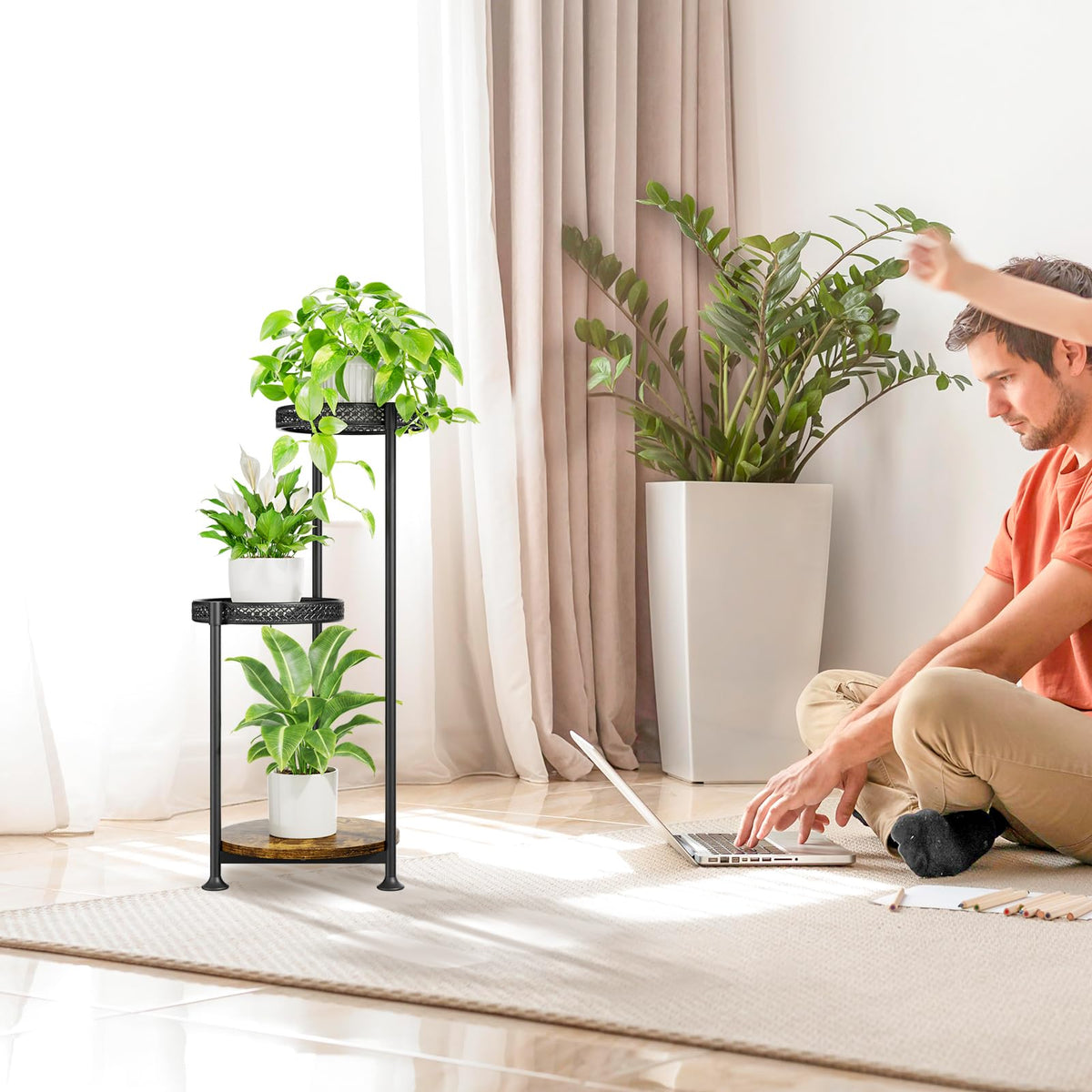 Oppro stylish display stand for garden, porch, or living room.