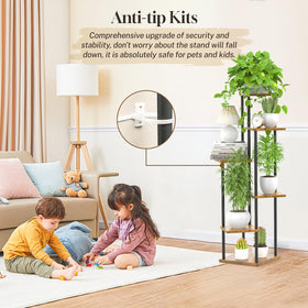 Oppro sturdy base with wood and iron supports for indoor or outdoor use.