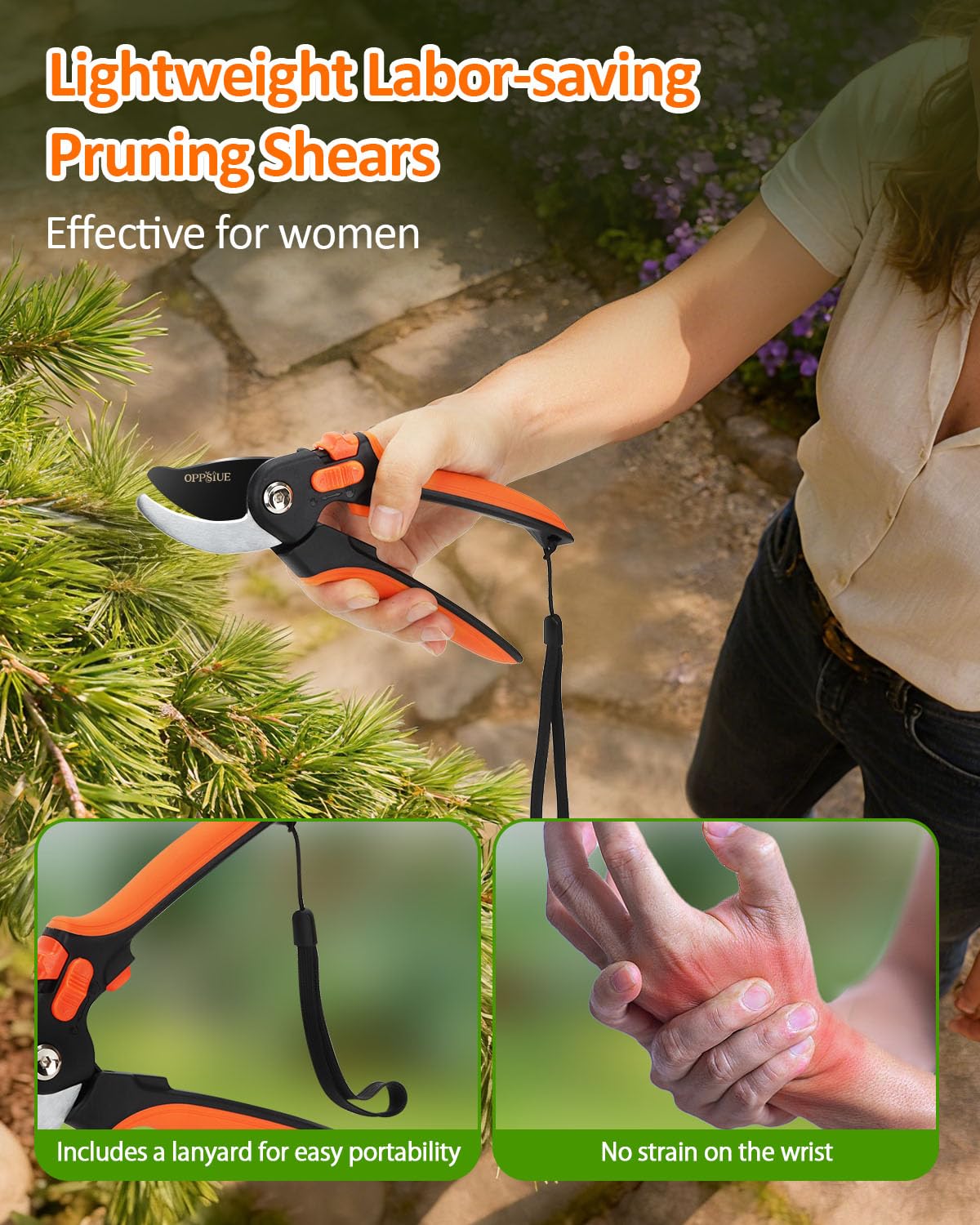 Oppsiue 8-inch pruning shears bonsai pruning close-up