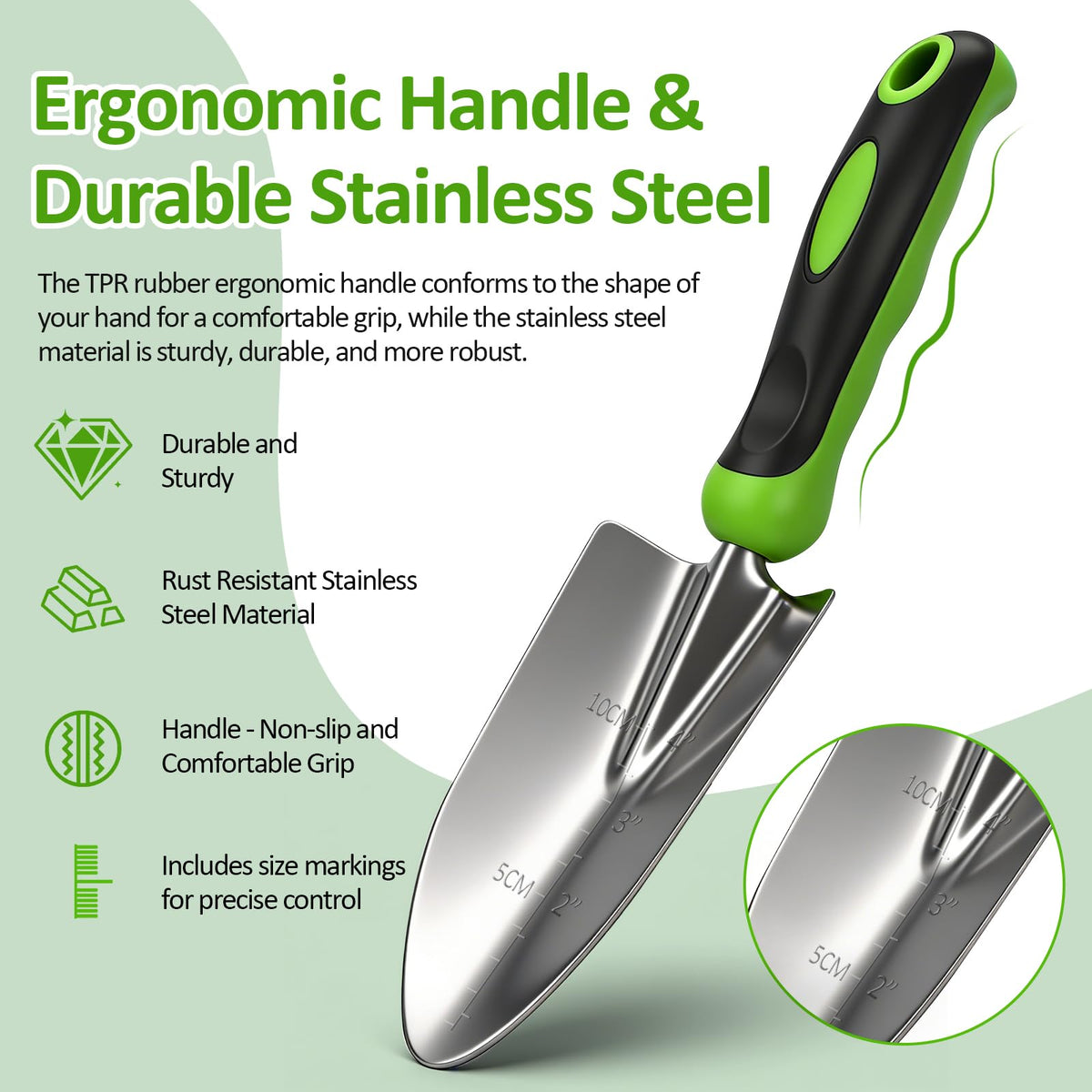 Ergonomic non-slip handles on Oppsiue tools for comfortable grip