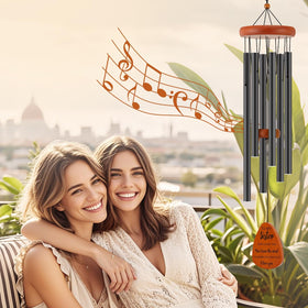 Oprever wind chime features engraved blessings for a personal touch.