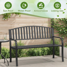 Optmspic weatherproof finish resists rust for year-round porch and patio enjoyment.