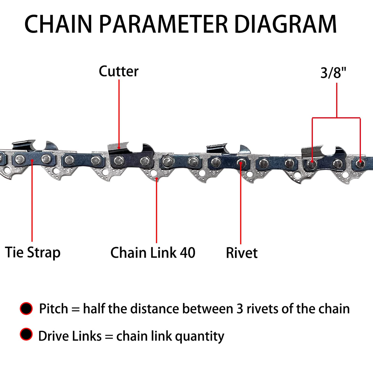 Opuladuo 10-inch chain for WEN 40421, reliable fit