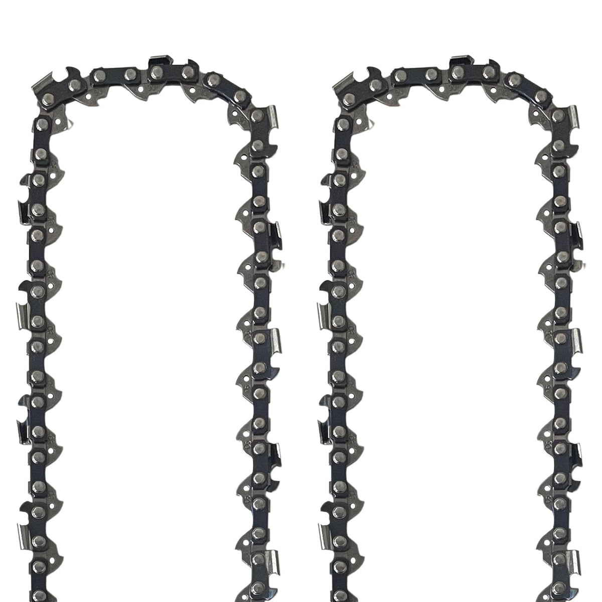 Opuladuo 2pc chainsaw chain pack ready for quick replacement.