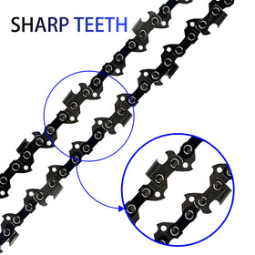 Close-up of Opuladuo chain teeth showing sharp edges for clean woodwork.