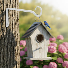 Opvixi lantern hanger white wall hook for ambient outdoor lighting.