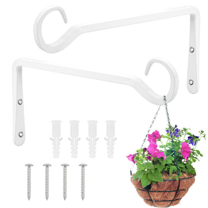 Opvixi plant hanger bracket 8inch white wall mount holds potted plants securely.