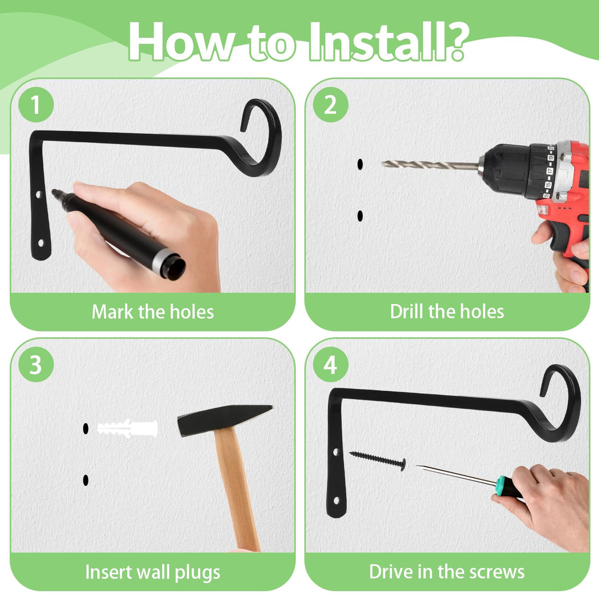 Opvixi plant hanger bracket installation kit with screws and anchors included.