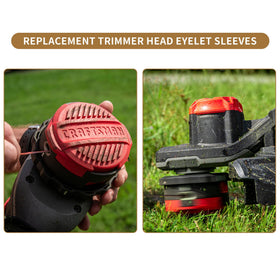 Opzour universal eyelets shown on different trimmer heads for broad compatibility