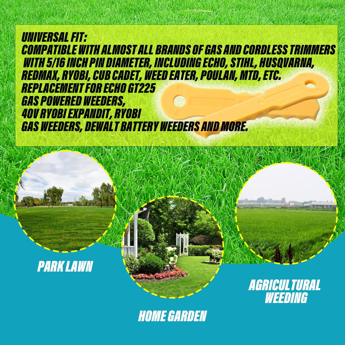 ORAEVY easy-install blades minimize downtime during yard maintenance.