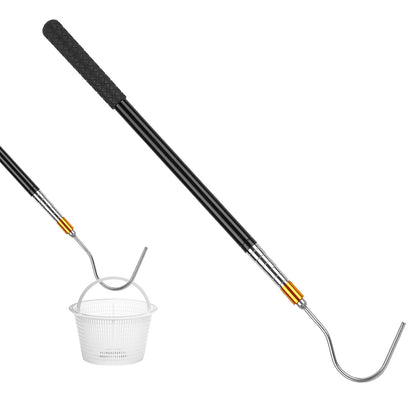 ORAPXI extendable pool skimmer hook reaches deep baskets for easy cleaning.