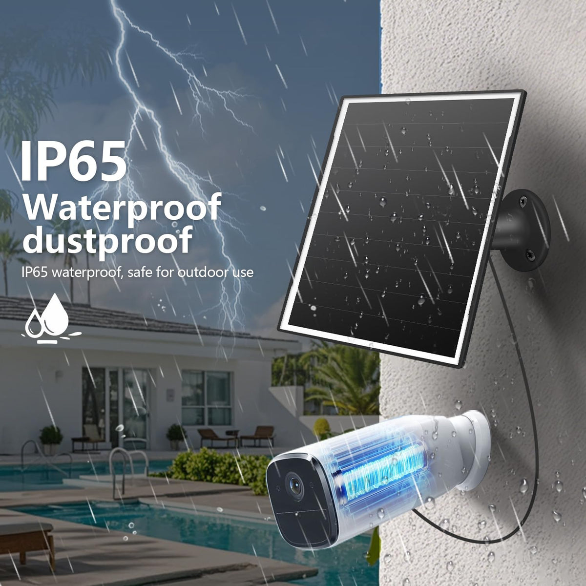 Orayafid 9.8 foot cable provides flexible placement of the solar panel