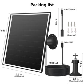 Orayafid solar panel compatible with Eufy Wyze and Reolink cameras