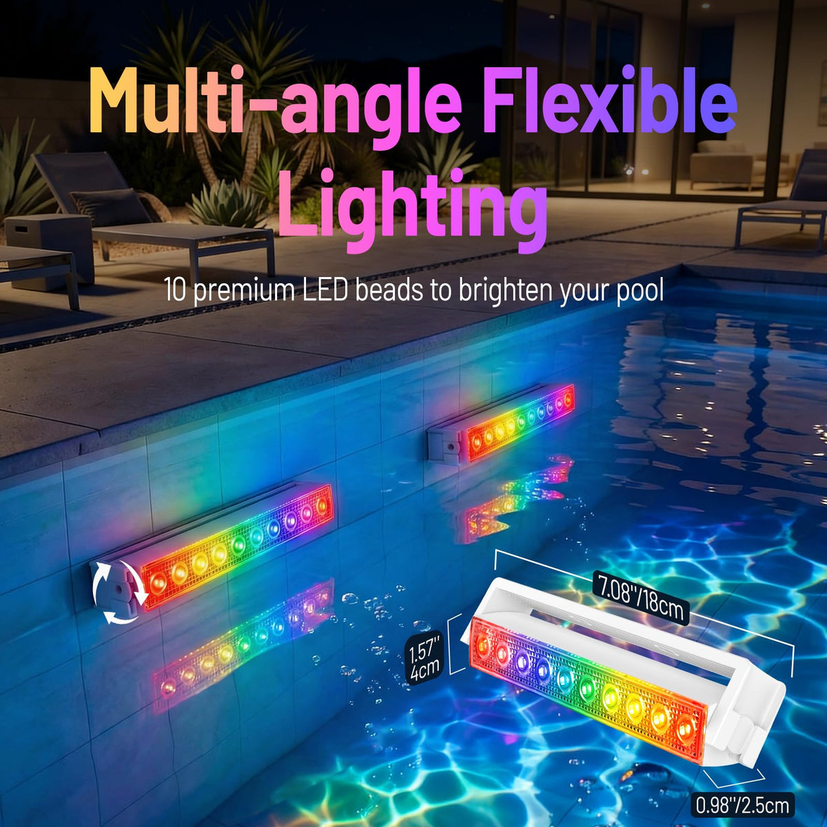 Orbecco pool light remote control for convenient mode changes from anywhere.