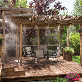 Orbit 20066 misting provides wide coverage to refresh patios and decks.