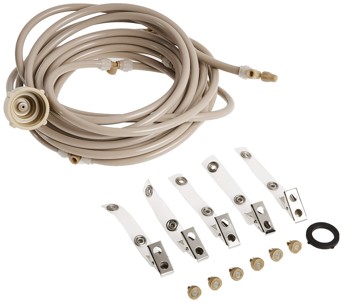 Orbit 20066 portable mist system in outdoor setup delivering easy installation and cooling.