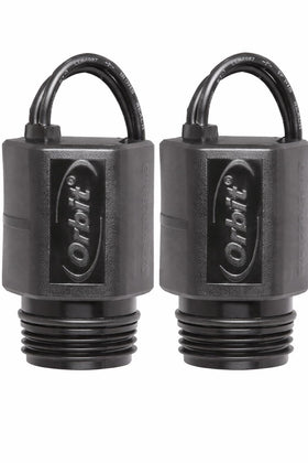 Orbit 24V solenoid exterior shot shows rugged weatherproof casing for outdoor irrigation.