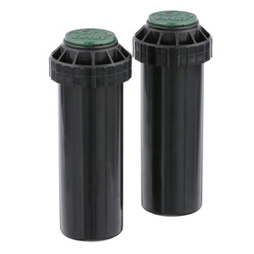 Orbit 3 Pack sprinkler head close-up shows adjustable radius for tailored lawn coverage.