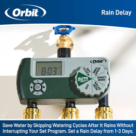 Orbit 56082 weather resistant construction suitable for outdoor use.