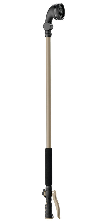Orbit 56580Z 9-pattern turret wand with ratcheting head for versatile garden watering.