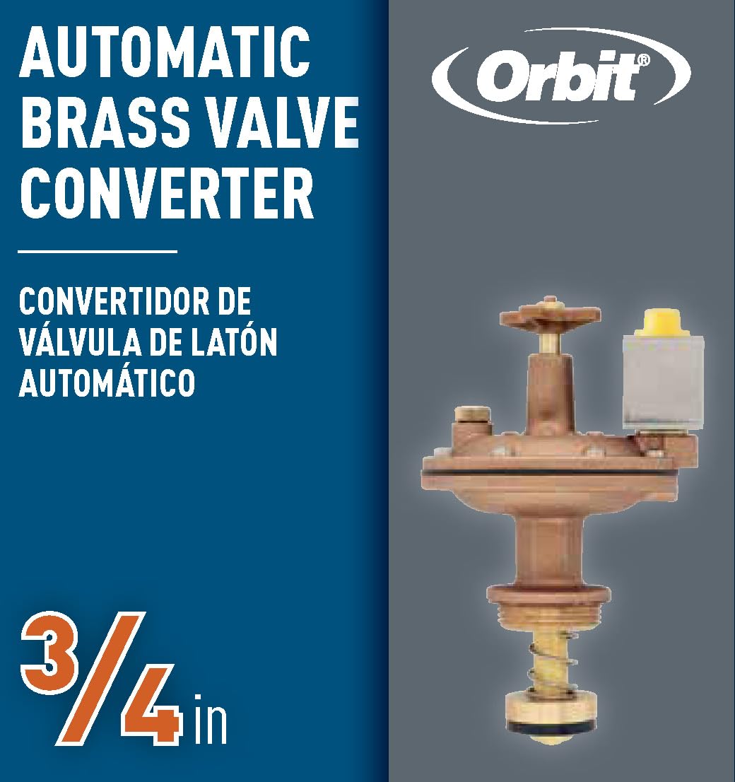 Orbit 57034 solenoid close up for reliable automatic control