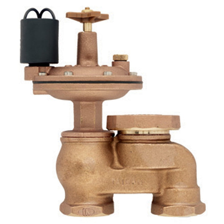 Orbit 57065 brass anti-siphon valve front view, protects irrigation from backflow.