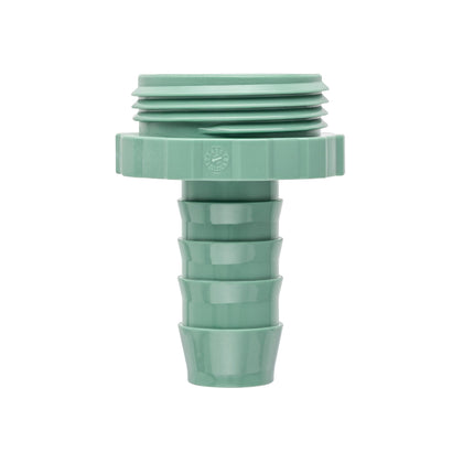 Orbit 57188 male adapter showing spiral barb design for a secure poly pipe connection.