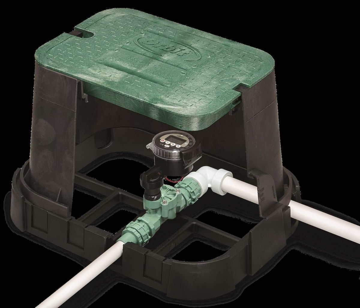 Orbit 57865 battery compartment highlights long-lasting power and low-battery alert