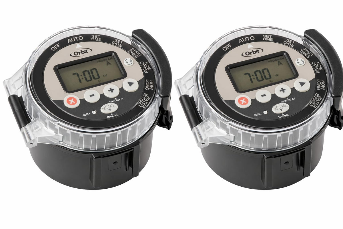 Orbit 57865 timer front view showing easy-to-use interface for quick setup