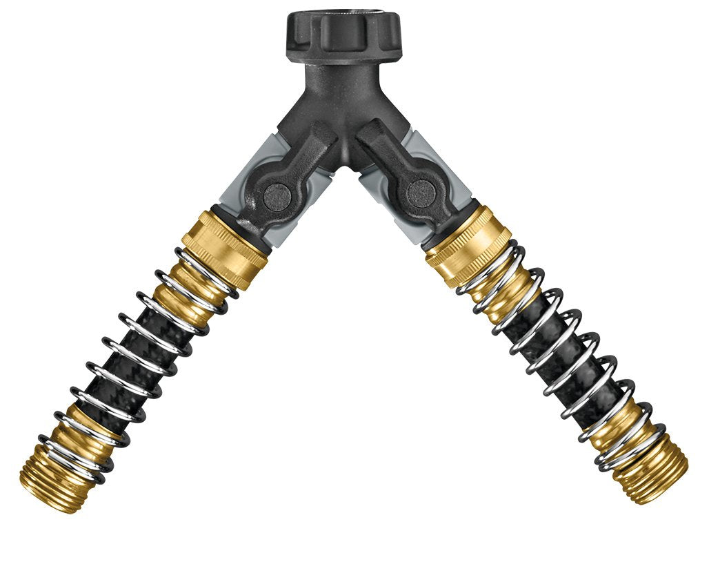 Orbit 58934D Y Hose with swivel connection demonstrating quick, leak-free installation