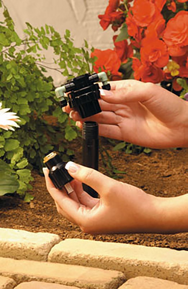 Orbit 67005 with 360-degree barbs allows easy placement of 1/4 in tubing