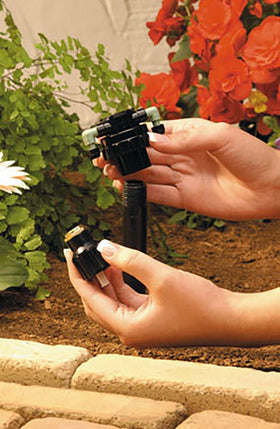 Orbit 67005 with 360-degree barbs allows easy placement of 1/4 in tubing