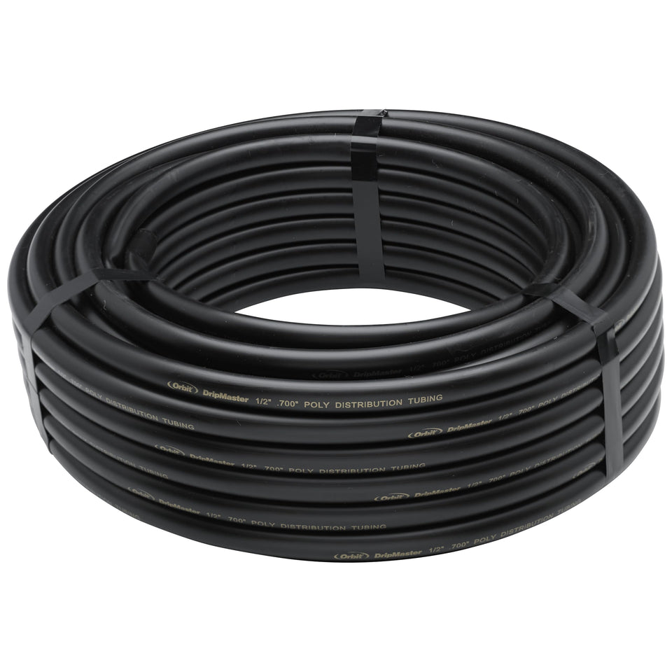 Orbit 67345 blank drip tubing 50ft coil in black for flexible landscape layouts