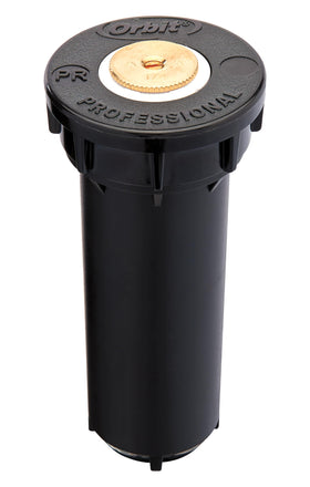 Orbit 80330 brass nozzle closeup highlights uniform spray and durability