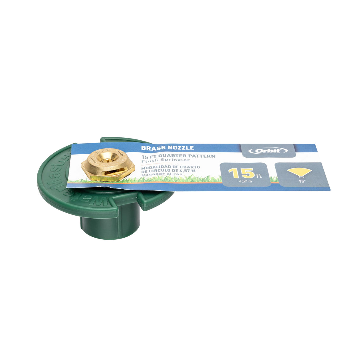 Orbit adjustable brass nozzle screw enables spray pattern tuning