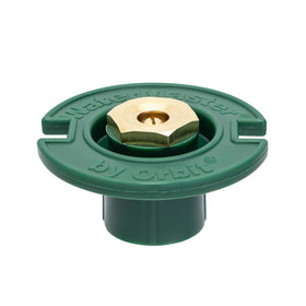 Orbit brass flush head provides discreet 15 ft coverage for lawns.
