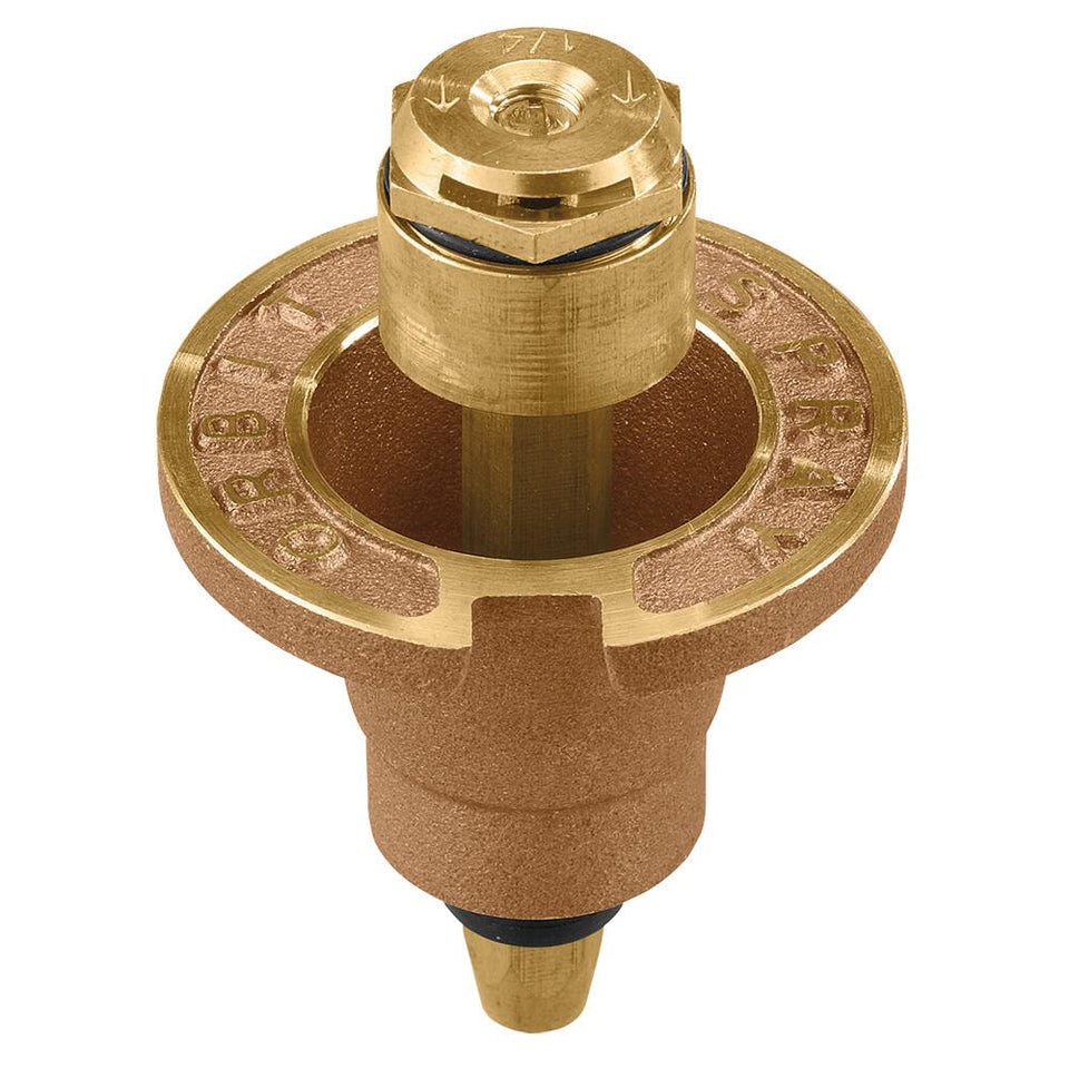 Orbit brass pop-up flush-head sprinkler two-pack for compact lawn irrigation