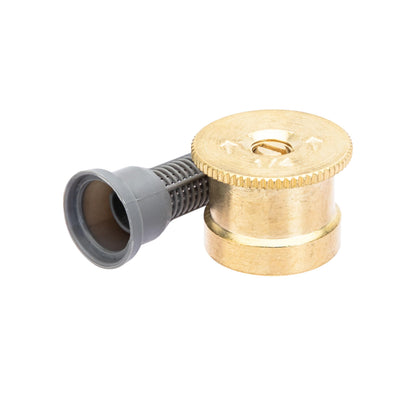 Orbit brass sprinkler nozzle half-spray delivers uniform lawn coverage across sidewalks