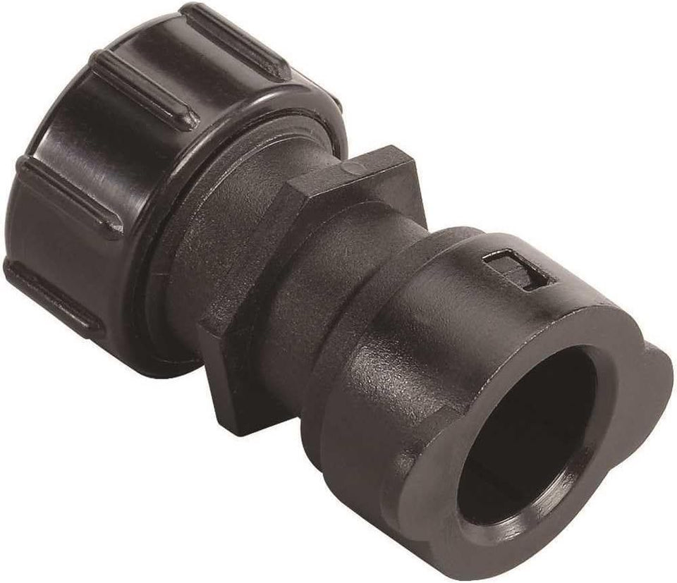 Orbit Drip-Lock end-cap securely connects 1/2-inch tubing with a rotatable seal.