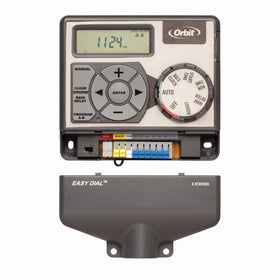 Orbit Easy Dial 6-Station wiring terminals highlight straightforward 6-zone setup and reliable connections