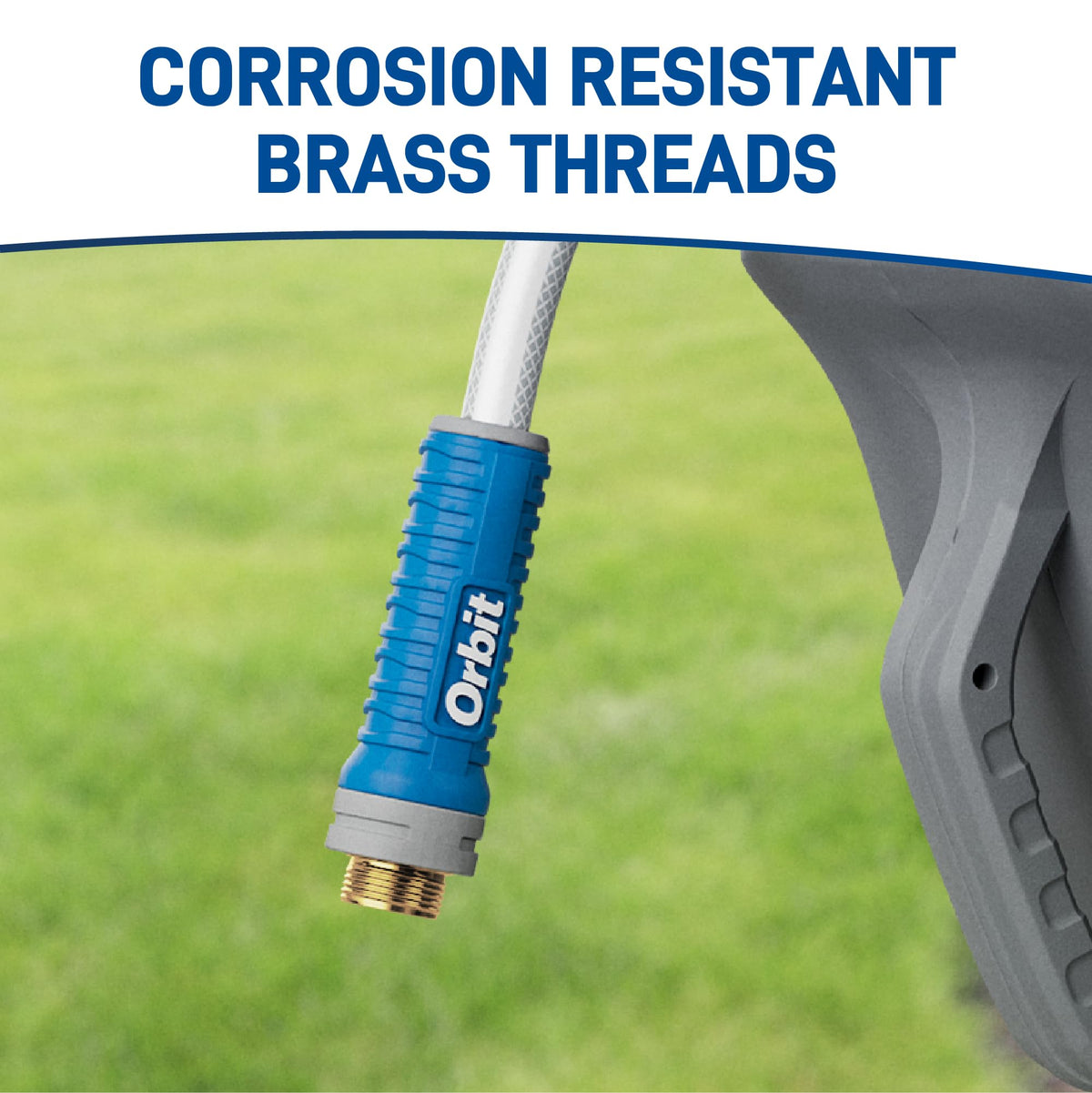 Orbit heavy-duty hose reel rated at 500 PSI for reliable performance.