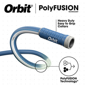 Orbit Polyfusion hose showing Antikink feature to stay straight under pressure.