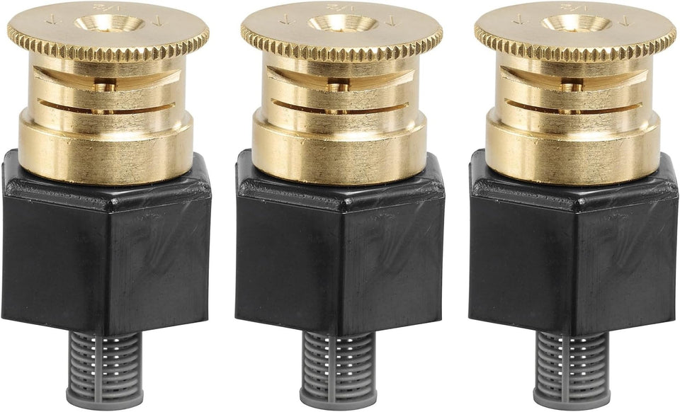 Orbit shrub head sprinkler adapter with brass half-pattern nozzle for even shrub watering