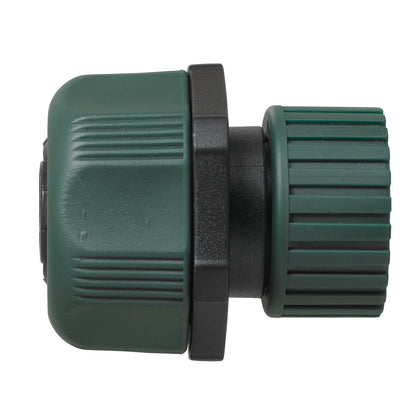 Orbit SunMate hose-end soft-touch mender fixes 5/8- to 3/4-inch hose for a leak-free seal.