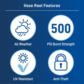 Orbit UV-resistant housing keeps the reel looking new outdoors.